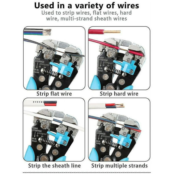 Cortador de cables HS-D1, pelador de cables automático, herramientas de  pelado multifuncionales, alicates de prensado, herramienta de Terminal de