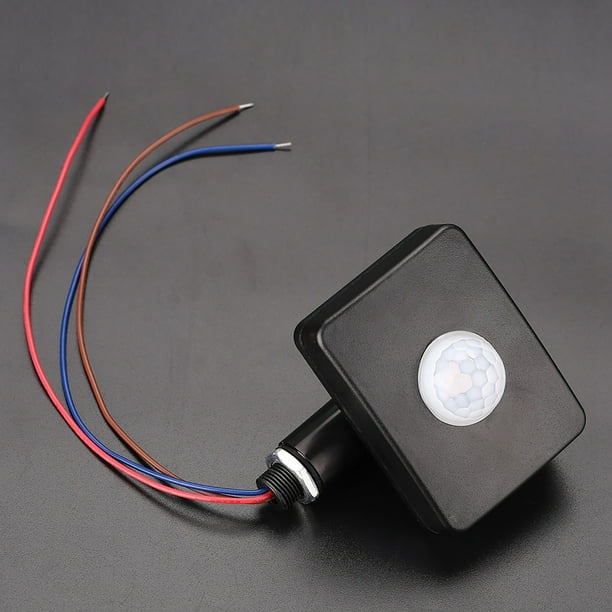 Sensor de movimiento de 12 V, sensor Pir negro, sensor infrarrojo  automático, detectores de movimiento, interruptor de luz Pir para pared,  luz de