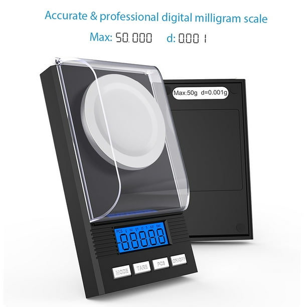 Báscula digital de bolsillo de miligramos, mini joyería, balanzas de en polvo con de calib Homgeek 50g/0.001g CX-128 | Walmart en
