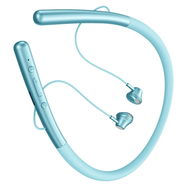 Auriculares inalámbricos Bluetooth portátiles con banda para el cuello  Auriculares deportivos de reducción de ruido estéreo retráctil (negro)