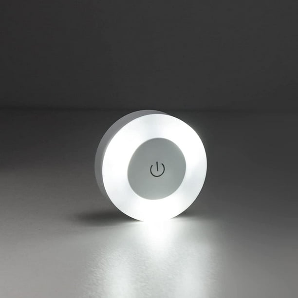 IPOW Paquete de 5 luces LED inalámbricas de noche con pilas, lámpara táctil  adhesiva para armarios, encimeras o cuartos de servicio, luz táctil