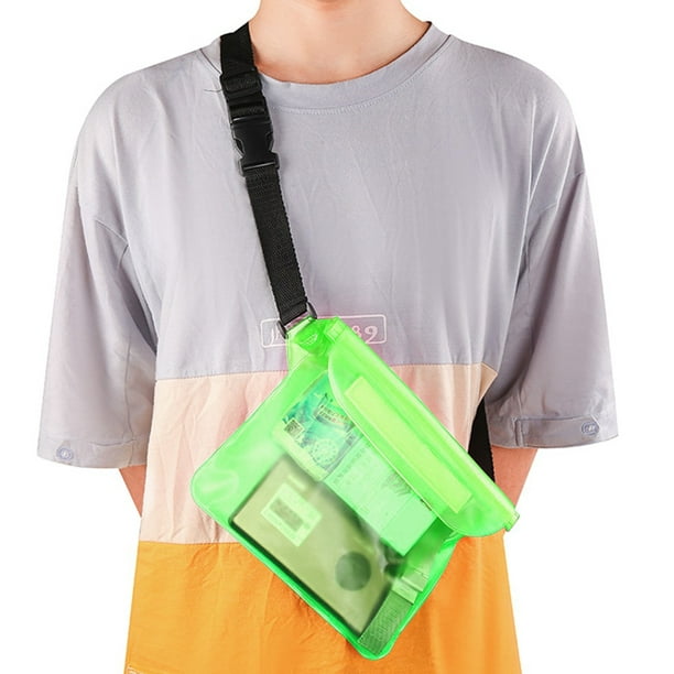 Compre Bolsa Impermeable de 3 Capas Para Menos de 7 Pulgadas Bolsa de  Piscina de Playa de Teléfono Móvil Con Cordón Ajustable - Verde en China