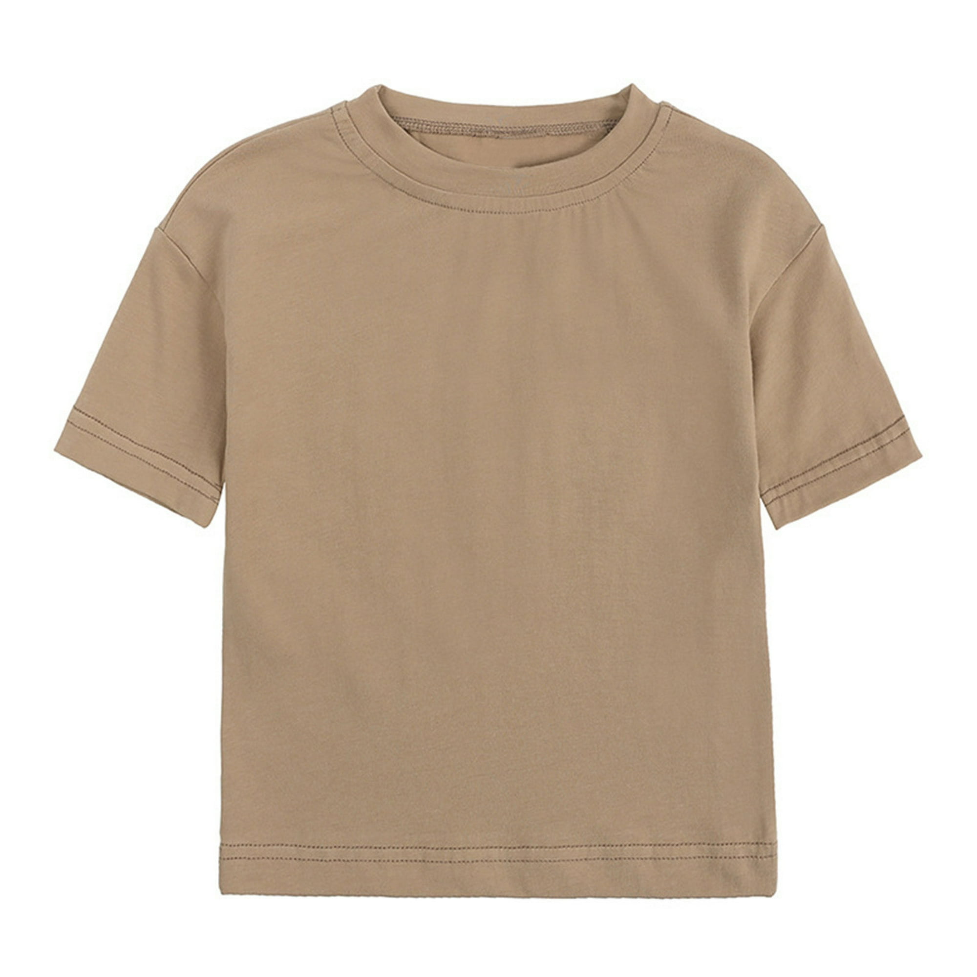 Verano Niños Niño Bebé Niña Niño Algodón Colores Sólidos Camiseta Básica  Tops Cuello Redondo Manga Corta Plain Tee