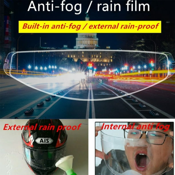 Casco de motocicleta a prueba de lluvia, película antivaho