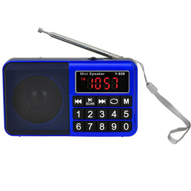 SW/FM/AM, radio FM multifunción portátil con altavoz de neodimio para  conectar computadora/teléfono móvil/escaneo automático y almacenar canal de  radio (azul) JAMW Sencillez