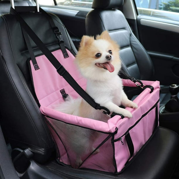 Asiento elevador para coche compatible con perro gato, portátil, plegable,  transpirable asiento de coche para mascotas con cinturón de seguridad