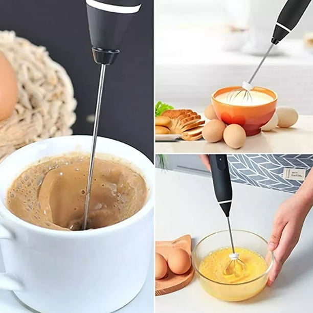 Espumador de leche eléctrico Espumador mano Mezclador de café Batidor de  huevos