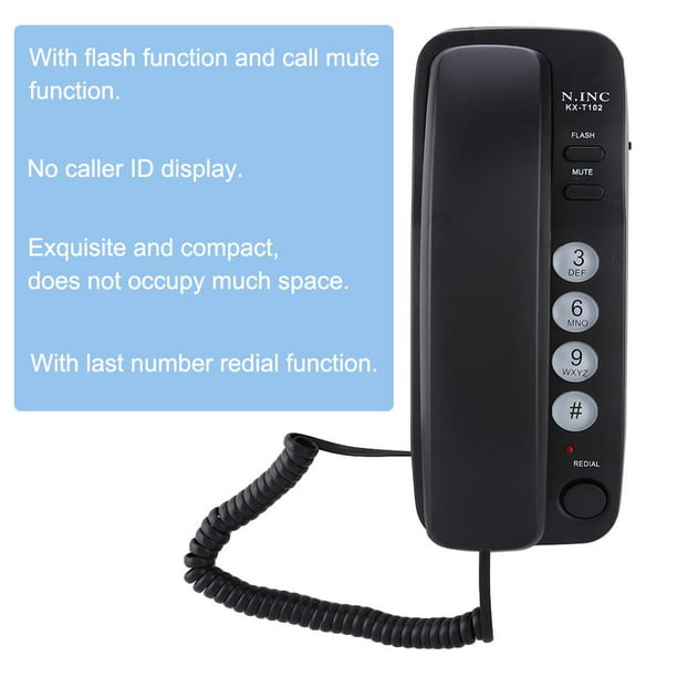 Teléfono fijo de línea con montaje en pared, sin identificador de llamada,  de la marca Spptty