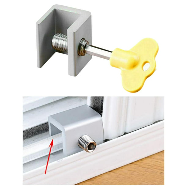 Juego de 10 cerraduras de seguridad para ventanas correderas, tope de  bloqueo de seguridad deslizante de aleación de aluminio con llaves