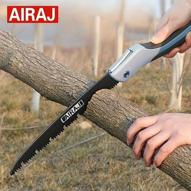 AIRAJ-Sierra plegable para carpintería, multifunción, para cortar madera,  afilado, para acampar, jardín, podar, cortar árboles, cuchillo de mano  Alegría Market
