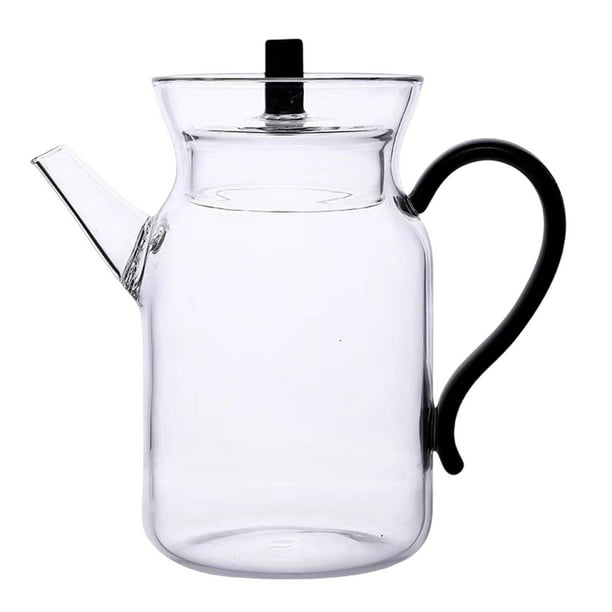  Jarra de agua de vidrio con asa, jarra de té de vidrio, jarra,  tetera y jarra para café, jugo, agua helada y té de flores adecuada para tu  refrigerador y cafetera (