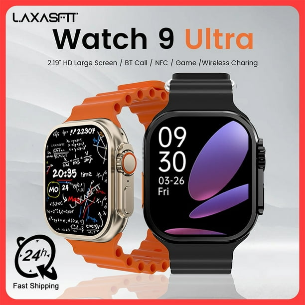 Reloj inteligente 9 Ultra para hombre y mujer, pulsera con NFC, Seguimiento  GPS, Bluetooth, llamadas, BT, juegos de música, carga inalámbrica, teléfono  IOS, novedad, 49mm