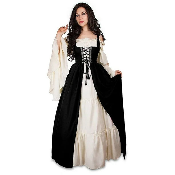 Vestido Medieval Punk de S-6XL para mujer, disfraces de Halloween, palacio,  fiesta de carnaval, disfraz de princesa, Vestido victoriano para mujer