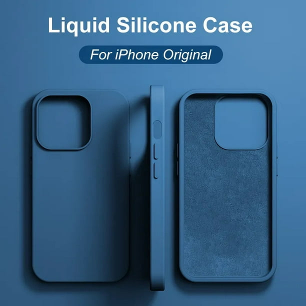 Funda de silicona líquida Original para iPhone 15 14 13 12 11 Pro Max Mini  7 8 6 6s Plus X XR XS Max accesorios de cubierta suave a prueba de golpes