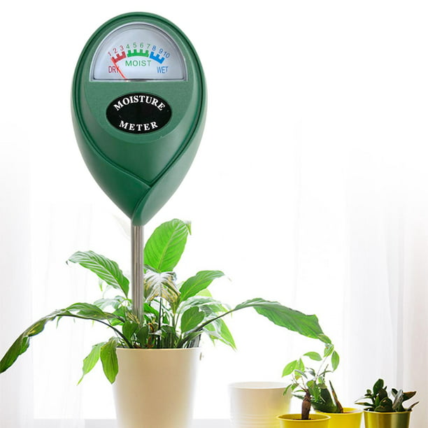 Medidor de humedad del suelo, medidor de humedad de plantas, medidor de  agua para plantas de interior/exterior, hidrómetro para plantas (verde)