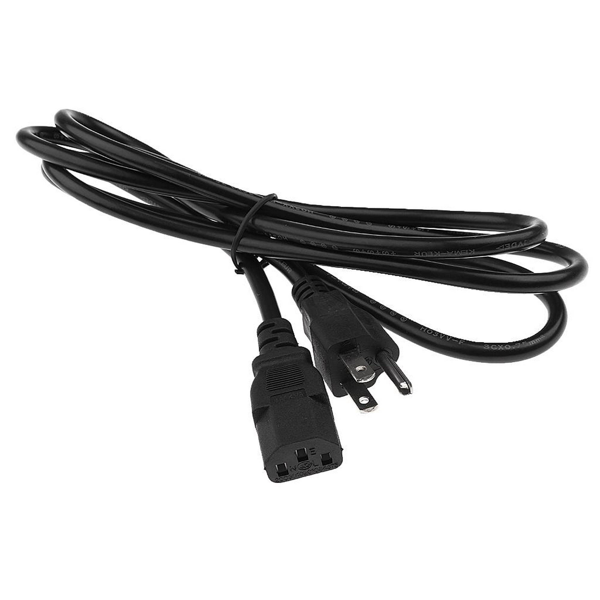 Cable de alimentación de repuesto de CA de 3 clavijas 18/3 AWG, extremo  abierto 10A 6FT con certificación UL (negro)