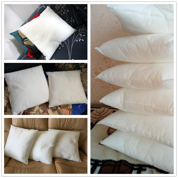KAKABELL Juego de 4 cojines de 18 x 18 pulgadas, rellenos de almohadas  blancas con funda de 100 % algodón, almohadas alternativas de plumón para  cama