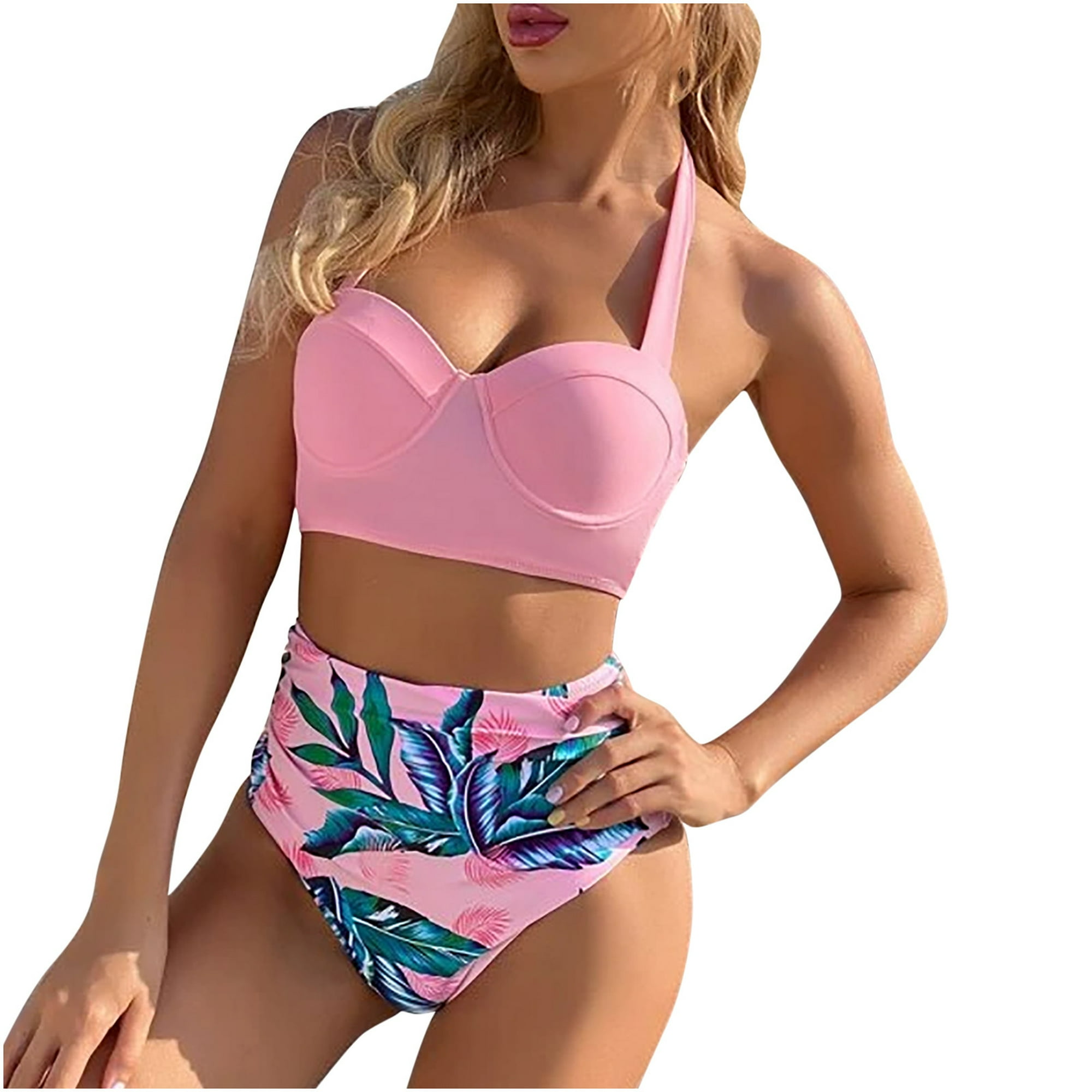 Bikini de mujer sexy Empalme sólido Traje de baño de dos piezas Traje de  baño Conjunto de ropa de playa Fridja nalpqowj22536