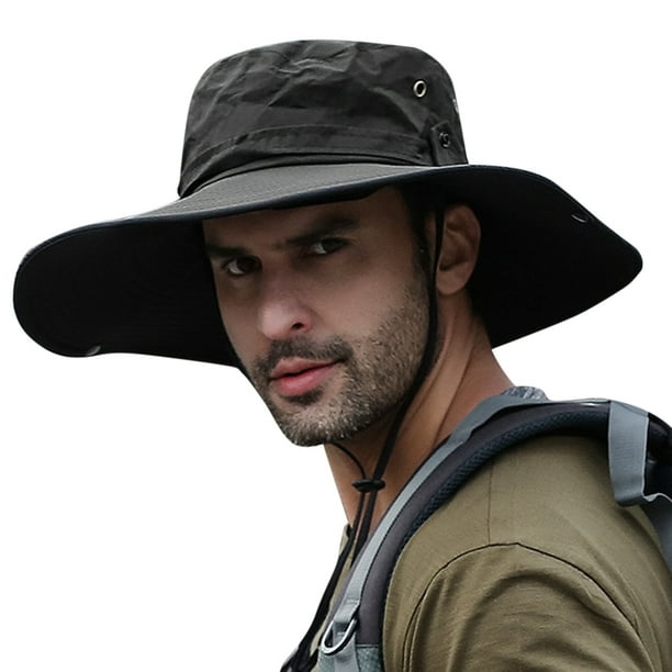 Sombrero para el sol de ala ancha con protección UV, sombrero de cubo  plegable para pesca, senderismo, Camping, ala de 12CM Maboto Sombrero para  el sol