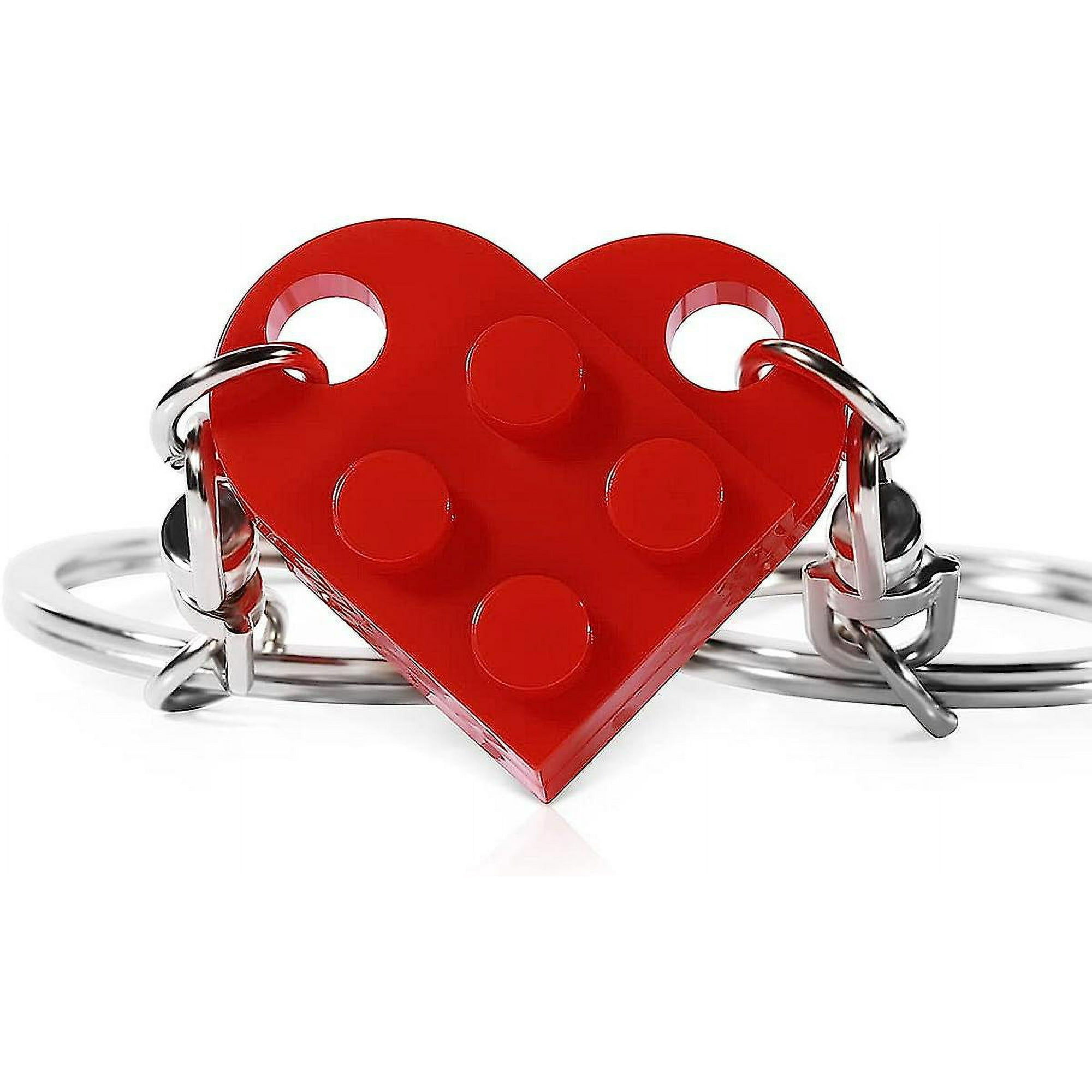 Llavero colorido de corazón de pareja a juego de ladrillos, regalos del Día  de San Valentín, cosas de novia de novio, Compatible con regalos de Lego -  AliExpress