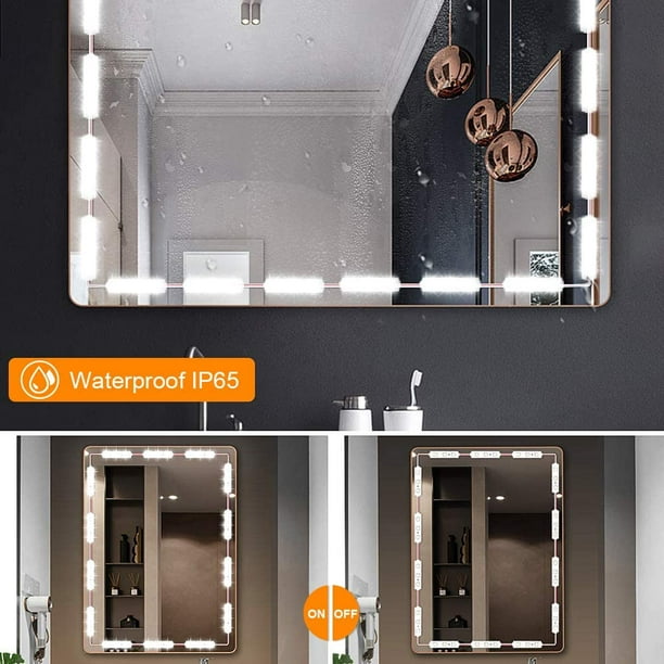 Luces LED para espejo de tocador, estilo Hollywood, 60 luces LED para  tocador, luces de espejo LED blancas ultrabrillantes con control táctil  regulable para tocador de maquillaje y espejo de baño (espejo