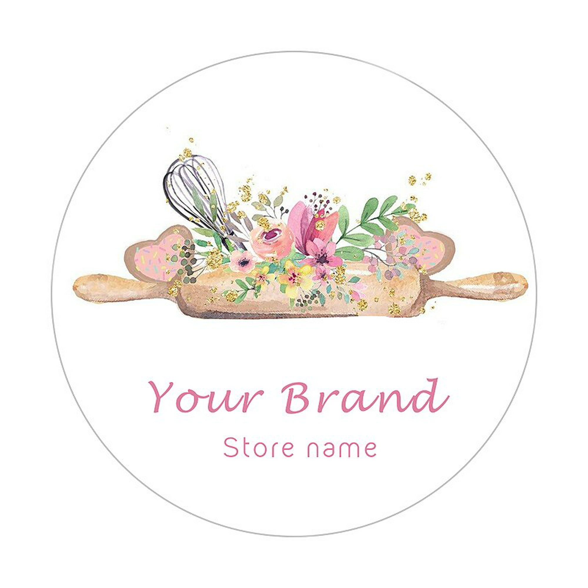 Pegatinas personalizadas de 2,5-7Cm, logotipos personalizados para  decoración de tiendas de pasteles, añadir pegatinas personalizadas con  etiqueta de nombre de tienda