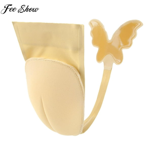 Mens Sexy Cross-dresser Invisible Underwear Low Rise Self-adhesive C-string  Butterfly C-shaped Thong Gong Bohan LED