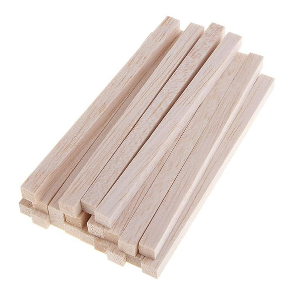 20 varillas de madera para manualidades, palos de madera natural sin  terminar de 1/4 pulgadas / 2/5 pulgadas x 12 pulgadas