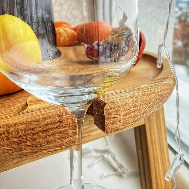 Bandeja de madera para fruta, mesa plegable al aire libre para