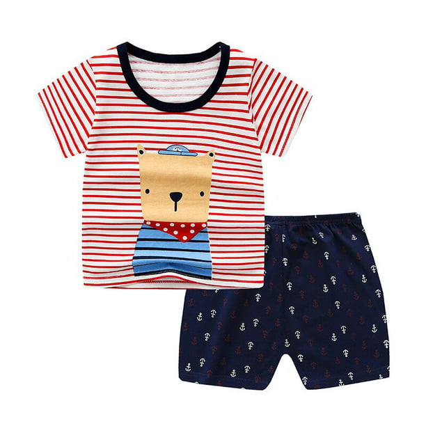 Nueva versión coreana, ropa para niños, trajes para niñas, traje de manga corta para niños, camiseta para bebés, pantalones cortos para niños, de algodón, ropa Jinjia LED