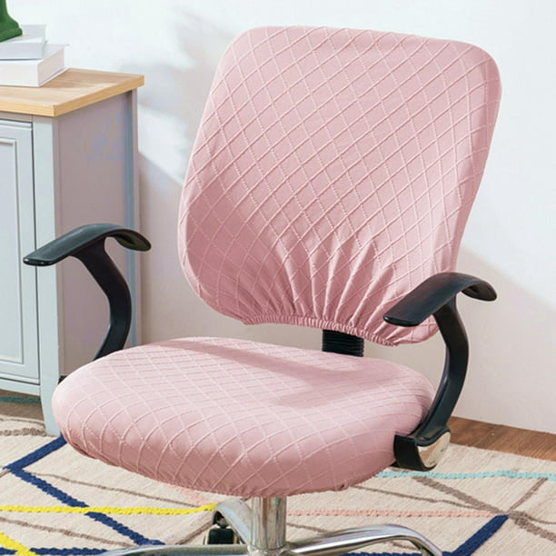Funda para silla de oficina, color rosa, elástica, funda para silla de  escritorio, funda gruesa para asiento de oficina, fundas para sillas de  ordenador, funda para silla de oficina universal (2 unidades/juego