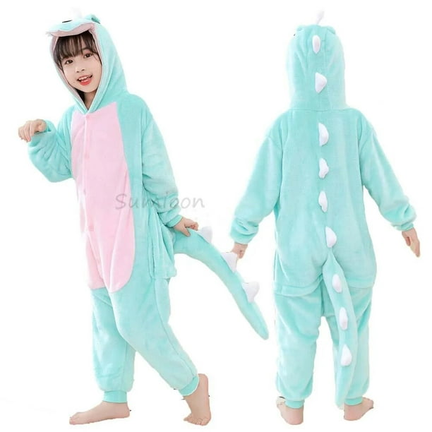 Stitch Kigurumi Niños Pijama Invierno Franela Ropa de dormir cálida Niños  Niñas Animal Onesies Monos-1