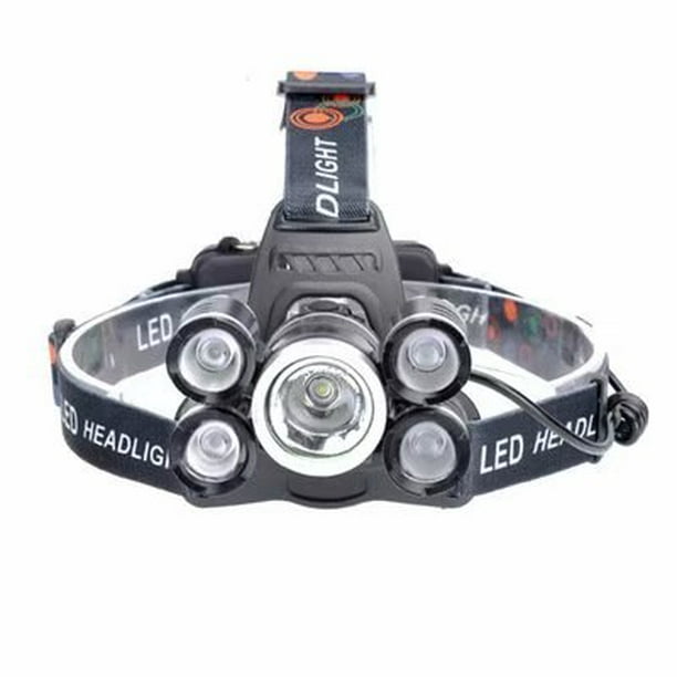 Irfora Linterna frontal LED recargable Linterna de cabeza de ángulo  ajustable Luz de bicicleta Luz de cabeza de faro al aire libre para pesca  Irfora Lámpara de cabeza