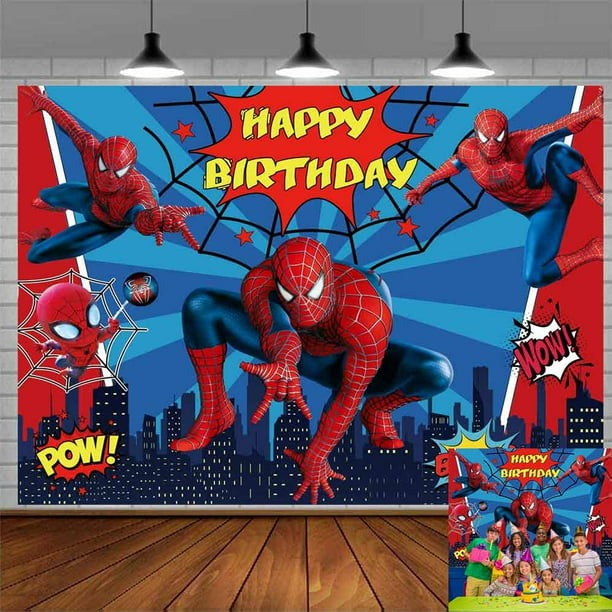 Telón de fondo de fiesta de Spiderman, cortina de fotomatón, Marvel Hero,  decoraciones de pared para fiesta de cumpleaños de niños, soporte de fondo  - AliExpress