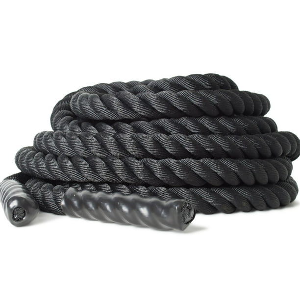 Cuerda para entrenamiento deportivo corporal, 15' de largo, 2 de diámetro, cuerda  negra de polipropileno con