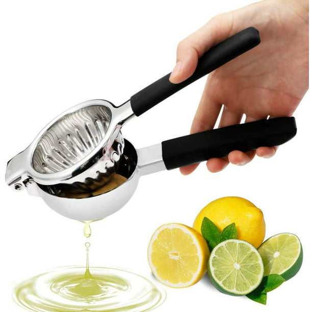 Tradineur - Exprimidor manual de limones, exprimidor de acero inoxidable  con mango, cítricos, limas, cócteles, cocina, diseñado