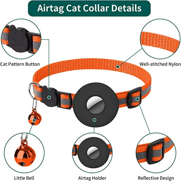 Collar Para Gato Airtag Breakaway, Collar Reflectante Para Gatito