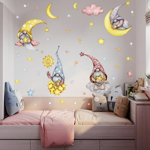 Luna y estrellas fluorescentes - Vinilo infantil  Habitacion diseño,  Dormitorios, Decoración de la habitación