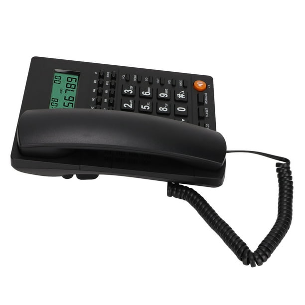 Teléfono fijo con cable, con pantalla/llamada en espera, llamada manos  libres, función de reducción de ruido silenciosa integrada, adecuado para