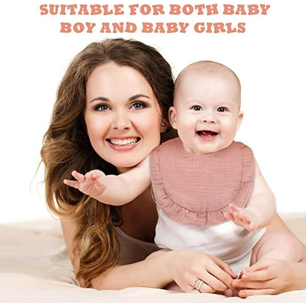 Paquete de 6 baberos orgánicos para bebés para niñas y niños - Baberos para  bebés para niños, niñas - Baberos recién nacidos para bebés, niños