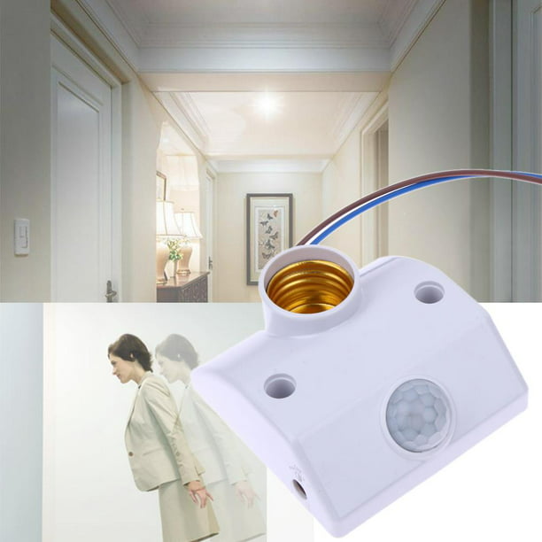 3x E27 220V Sensor de movimiento infrarrojo Interruptor de soporte de  lámpara de luz automático Nuevo