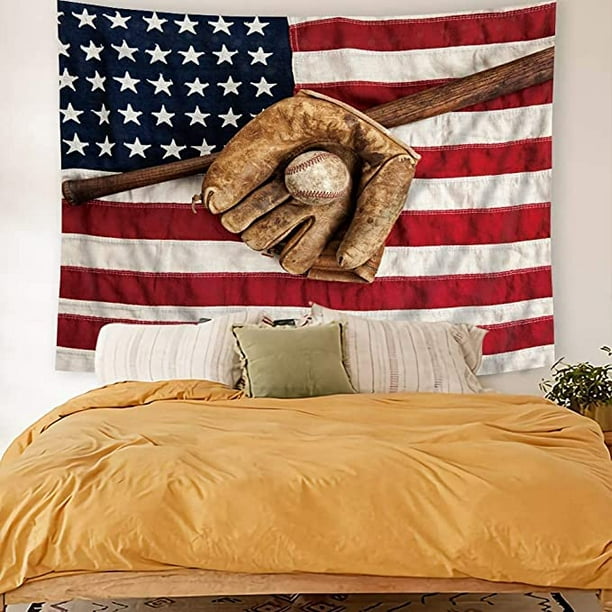 Tapiz de arte Hippie con bandera de EE. UU. Para dormitorio, sala