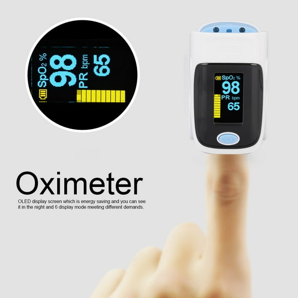 Medidor de oxígeno en sangre de dedo, medidor de oxígeno en sangre de pulso  de dedo de 0,96 pulgadas Medidor de oxígeno en sangre profesional  resistente y resistente