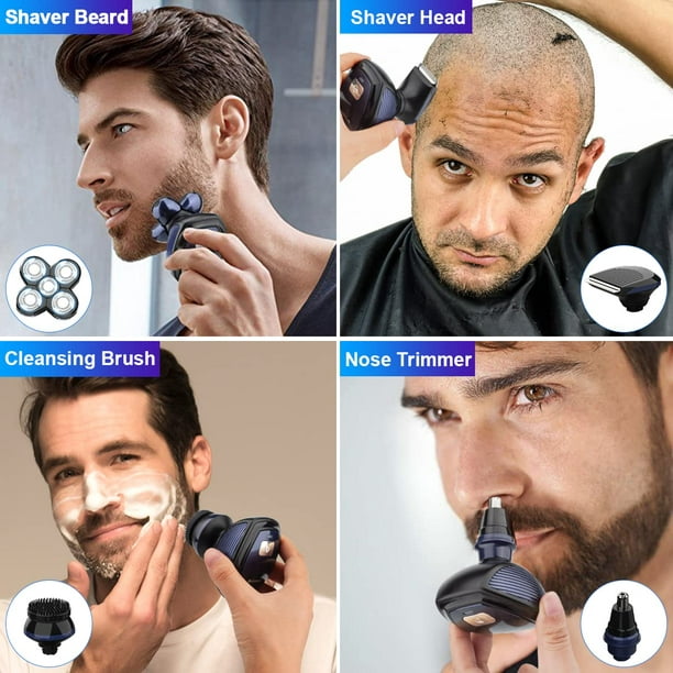 Afeitadoras de cabeza para hombres calvos, afeitadora eléctrica 4 en 1,  lavable, recargable, máquina de afeitar eléctrica para hombres, afeitadora  de