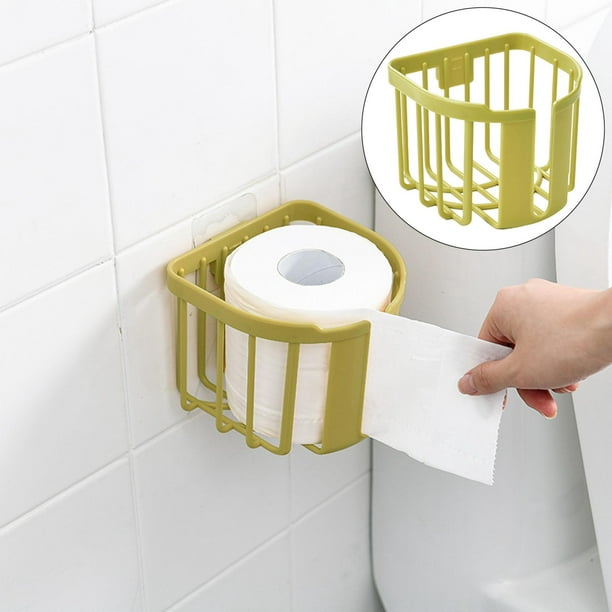 Soporte de papel higiénico ajustable autoadhesivo, portarrollos de baño de  cocina, toallero de plástico para almacenamiento