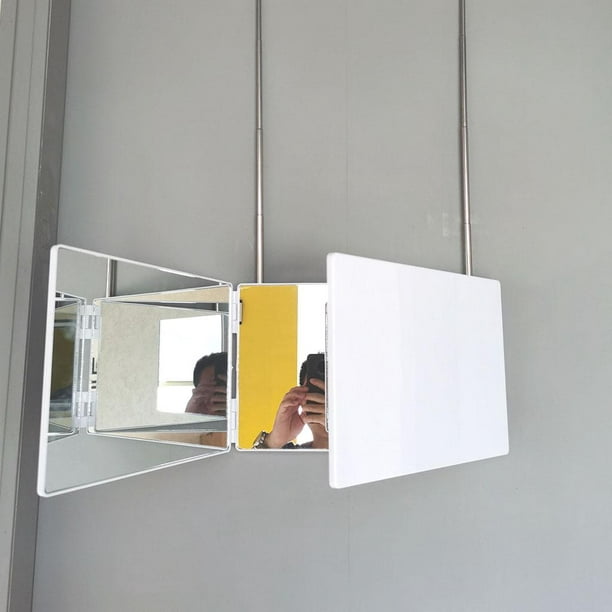 Espejo de 3 vías para corte de cabello, con espejo de de 10x, espejo triple  portátil, blanco Zulema espejo tríptico