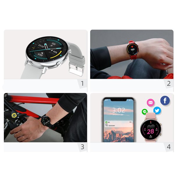 Smart watch Reloj Inteligente Mujer y Hombre Compatible con Android  Bluetooth 5.0， Negro shamjiam Reloj inteligente