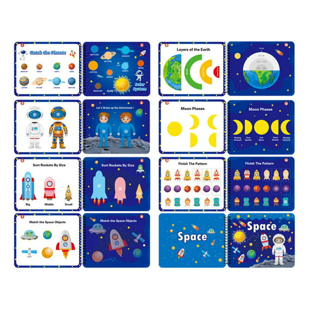 Libro de actividades para niños, juguete educativo sensorial Montessori,  pegatinas silenciosas, 2 y 3 años