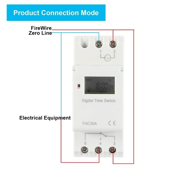 Interruptor temporizador digital THC 30A Interruptor de control de tiempo  electrónico programable para control automático de equipos de  potencia(110V) EOTVIA No