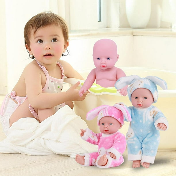 Muñecas de simulación de bebé vinilo suave muñeca relajante realista juguetes  para niñas (rosa) JShteea libre de BPA